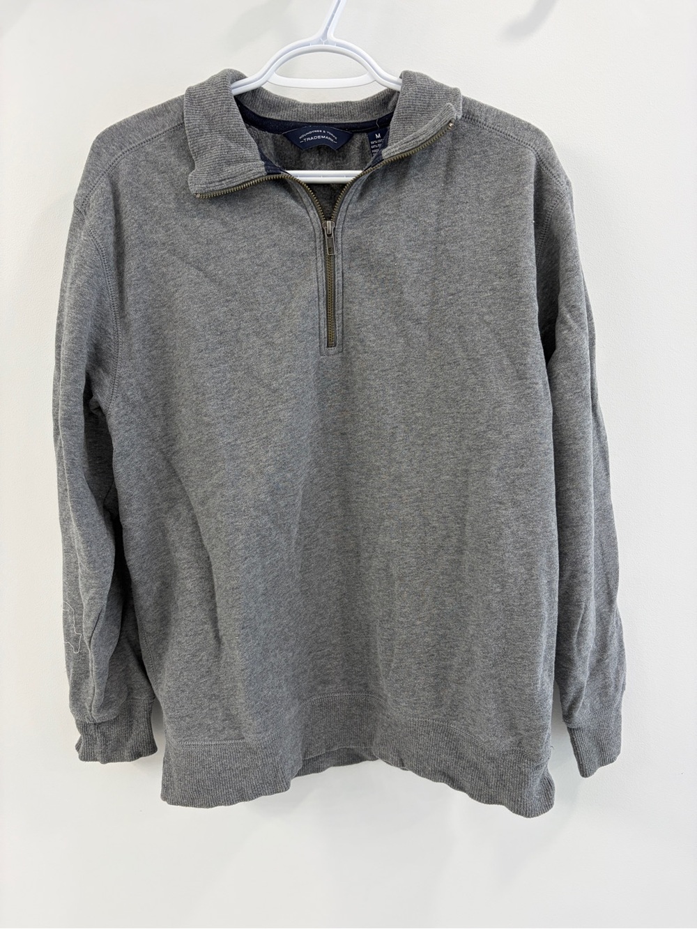 Roundtree & Yorke Men’s Gray Quarter-Zip Pullover Sweater - Medium